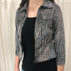 Ruby Rd size 4 petite jacket snake skin print